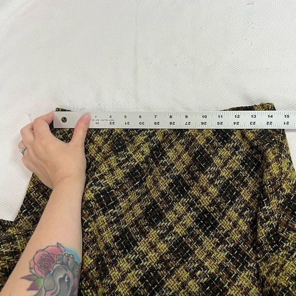 Vintage Green Black Heritage Plaid Midi Skirt - Picture 5 of 6